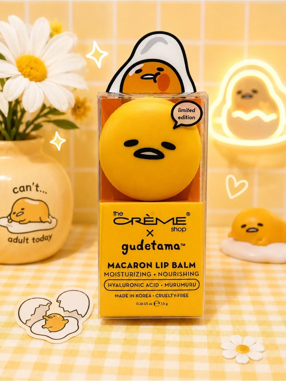 The Crème Shop x Gudetama Macaron Lip Balm – Limited Edition 🍳💛